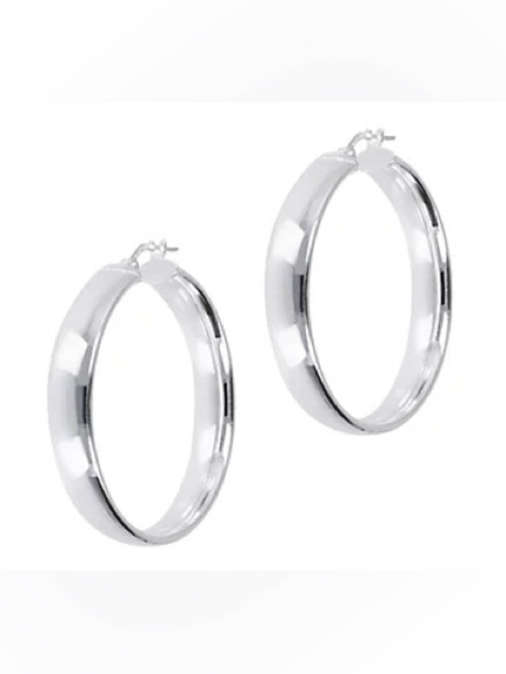 UltraFine Silver 1-1/2" Polished Round Hoop Earrings